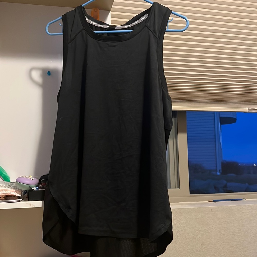 RBX active wear black size Large/Grande tank-top with breathable back.